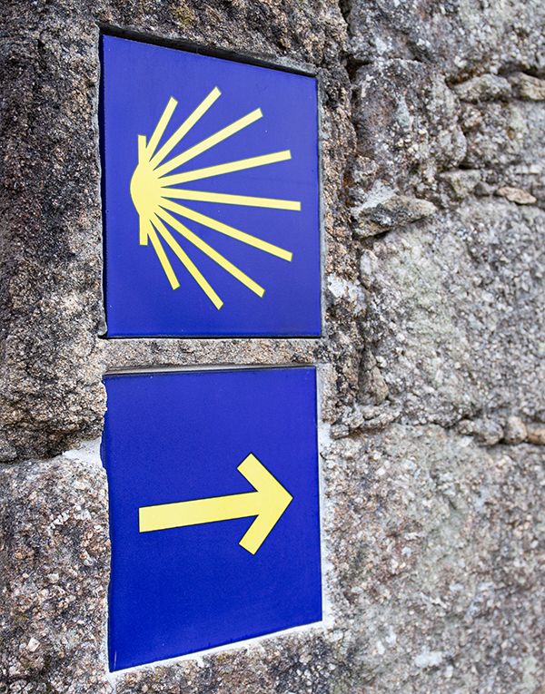 Señales del camino de Santiago.